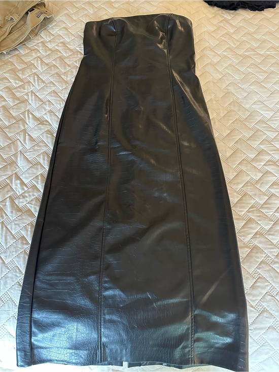 Alexander Wang Dresses & Skirts - Strapless Alexander Wang Black Faux Leather Maxi Skirt with Panel Detailing